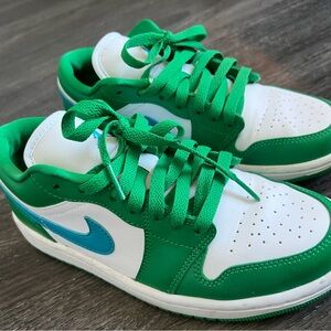 Nike Green and White Sneakers with Classic Design